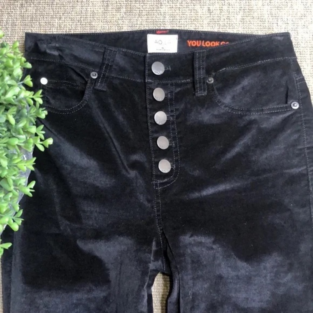 NWT AO.LA by alice + olivia Good High-Rise Button-Fly Velvet Skinny Jeans 25 - Picture 5 of 13